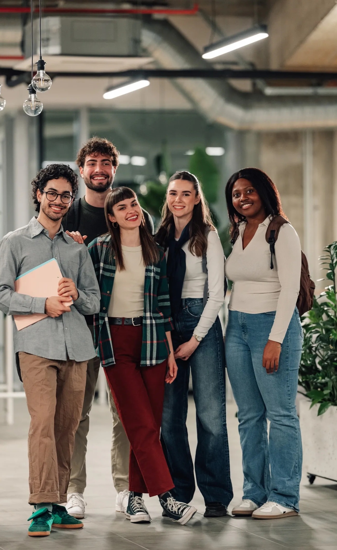 Diverse students learning about careers